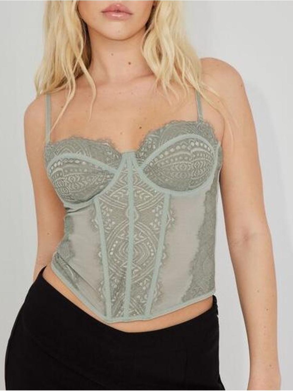 Garage green corset top